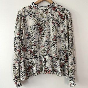 Zara Floral Blouse- Size XL (bin 2A)